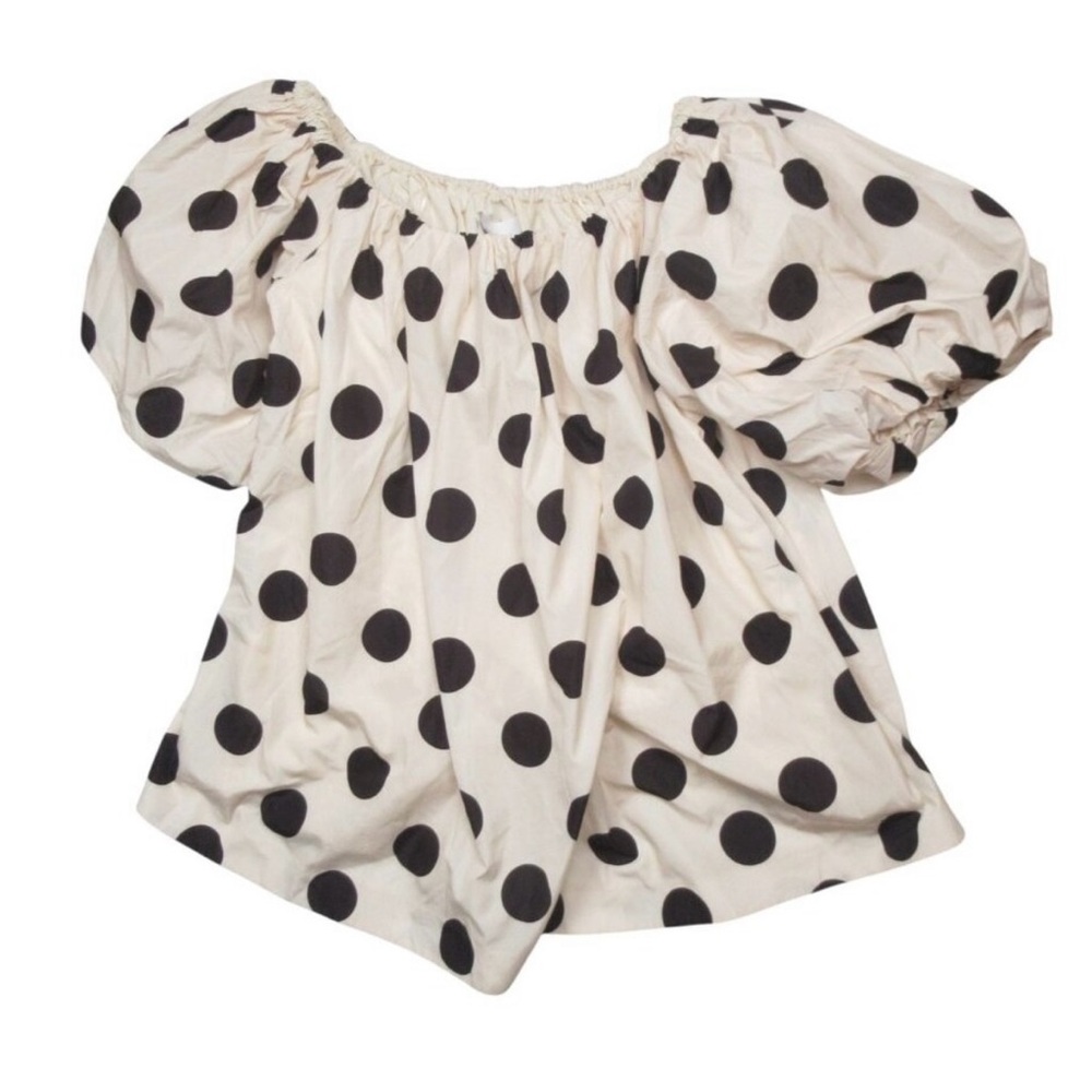 Anthropologie Polka Dot Off-Shoulder Mini Swing Dress - Picture 6 of 10